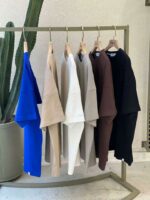 تیشرت بیسیک پنبه دو رو ویولت - Image 3