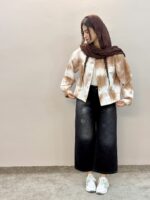 شومیز لینن کوتاه آبرنگی - Image 3