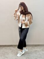 شومیز لینن کوتاه آبرنگی