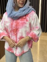 شومیز لینن آبرنگی - Image 4