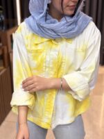شومیز لینن آبرنگی - Image 6