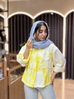 شومیز لینن آبرنگی - Image 2