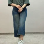 شلوار جین واید آبی تیره آمسو