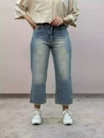 خرید شلوار واید جین آبی آمسو