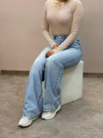 شلوار جین نیم بگ آبی ام کی - Image 4