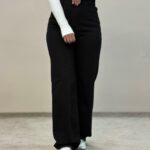 شلوار جین نیم بگ مشکی 9548