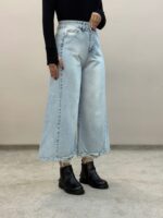 شلوار جین شافل قد 90 ابی روشن6249 - Image 7
