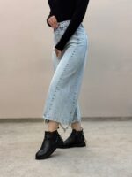 شلوار جین شافل قد 90 ابی روشن6249 - Image 2