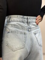 شلوار جین شافل قد 90 ابی روشن6249 - Image 4