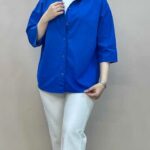 خرید شومیز لینن باکسی 178 هیرو