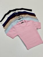 کراپ  تیشرت کبریتی یقه گرد زارا - Image 4