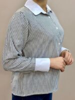 شومیز نخ پنبه راهراه مچدار  زارا - Image 6