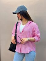 شومیز راه راه نخ پنبه تابستانه - Image 6