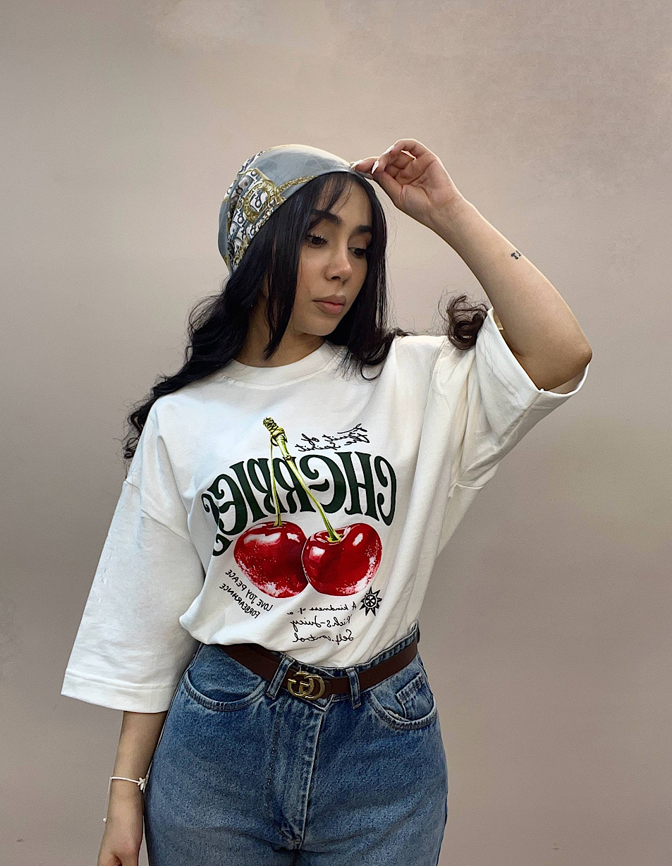 Mili Cherry Boxy T-Shirt تیشرت باکسی گیلاسی میلی